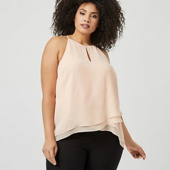 NWT Chiffon Halter Sleeveless Blouse - Picture 1 of 4